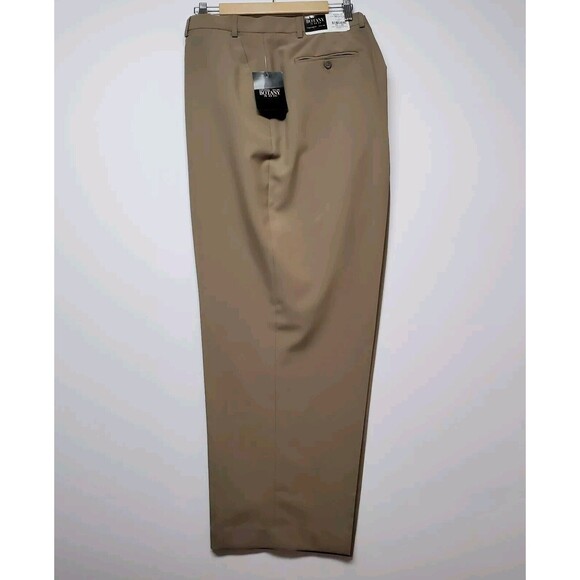NWT Botany 500 Casual Dress Pants Size W50 Camel Flat Front by Haband $59 - Picture 13 of 16